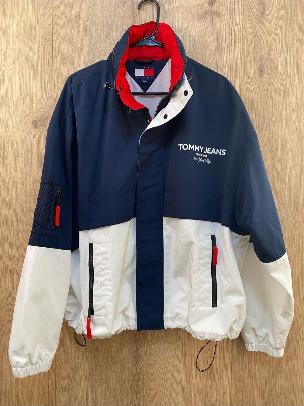 Tommy Hilfiger Navy, White & Red Colorblock Windbreaker Jacket